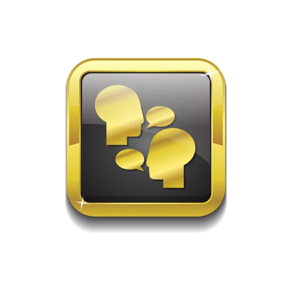 Talk Gold Vector Icon Button — Stock Vector