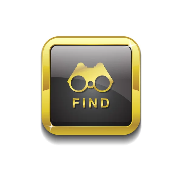 Find Gold Vector Icon Button — Stock Vector