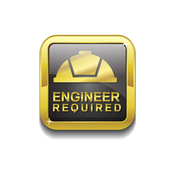 Botão de ícone de vetor de ouro engenheiro — Vetor de Stock