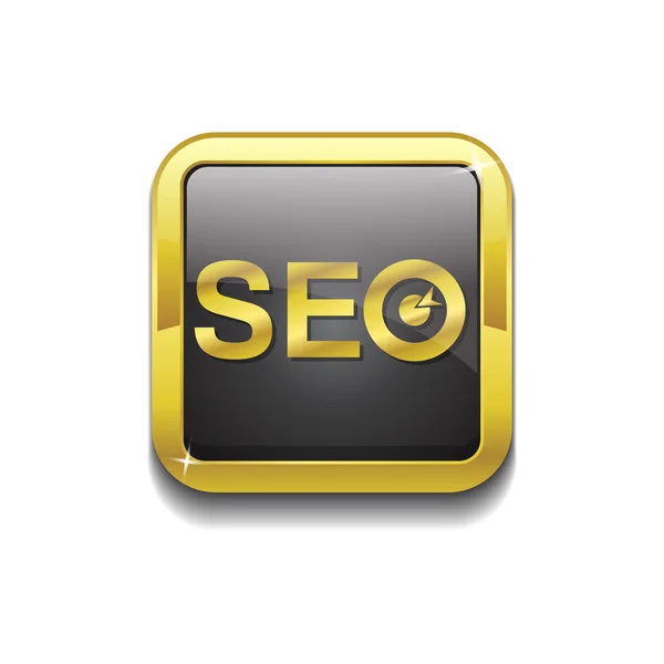 SEO Gold Vector Icon Button — Stock Vector