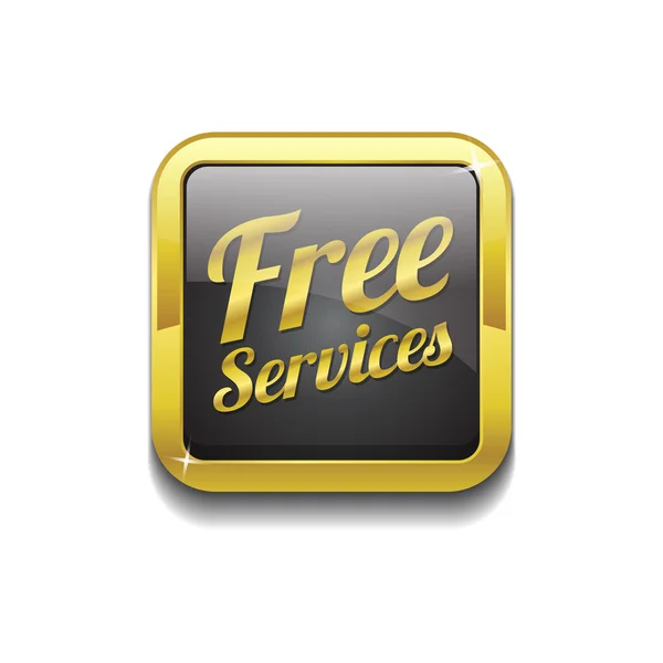 Free Services Gold Vector Icon Button — Stock Vector