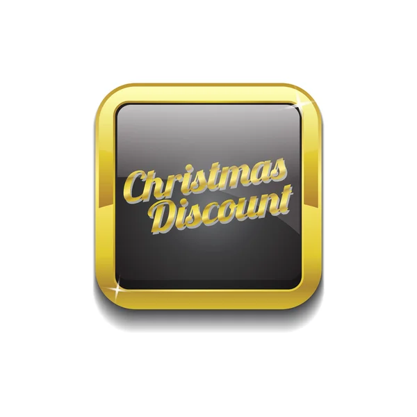 Christmas Discount Gold Vector Icon Button — Stock Vector