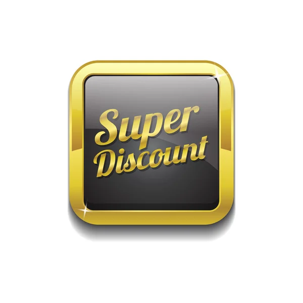 Super Discount Gold Vektor Symbol-Taste — Stockvektor