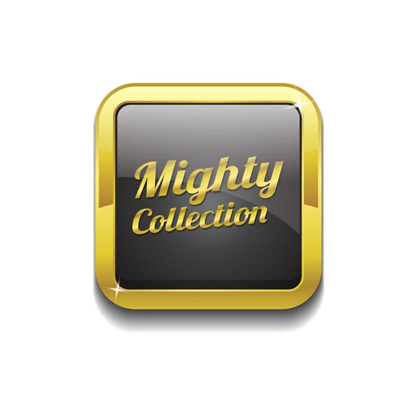 Machtige collectie Gouden Vector Icon knop — Stockvector