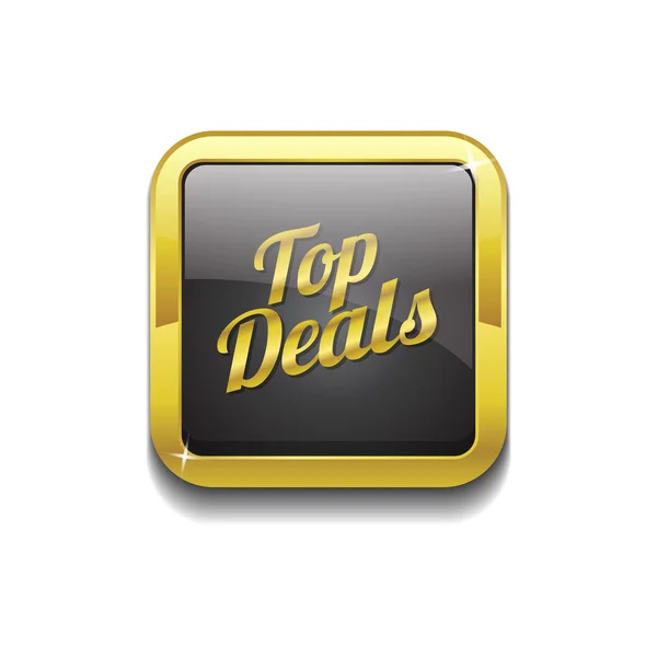 Top Deals Gold Vector Icon Button — Stock Vector