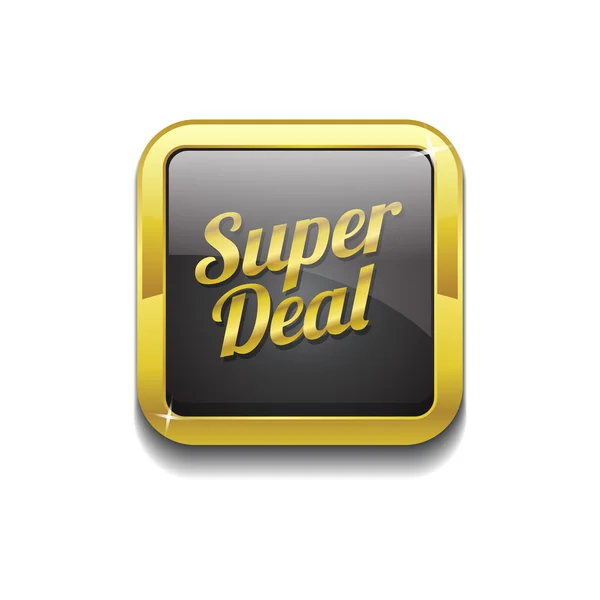 Super Deal Gold Vector Icon Button — Stock Vector