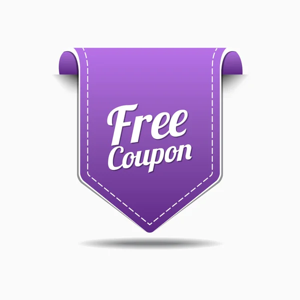 Conception d'icône de coupon gratuit — Image vectorielle