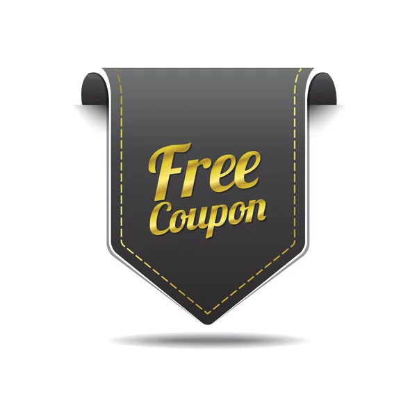 Conception d'icône de coupon gratuit — Image vectorielle