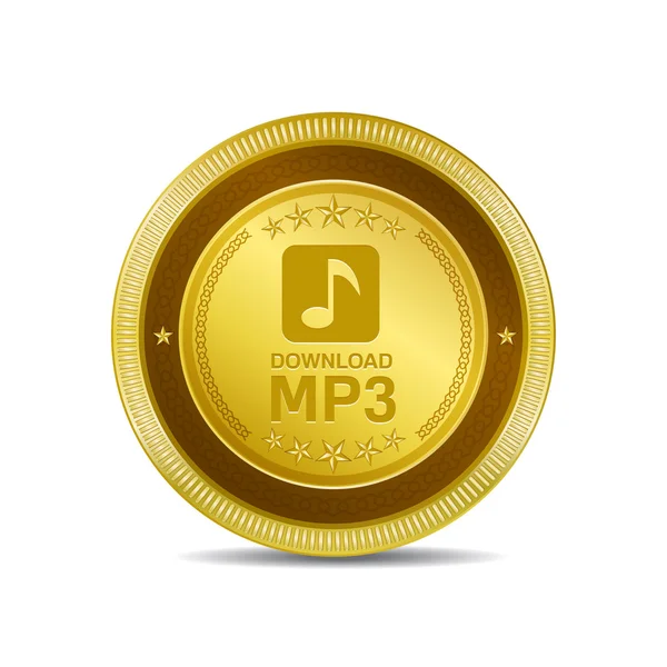 MP3 Download Icon Button — Stock Vector