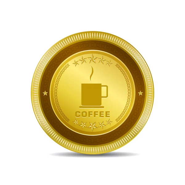 Coffee Sign Icon Button — Stock Vector
