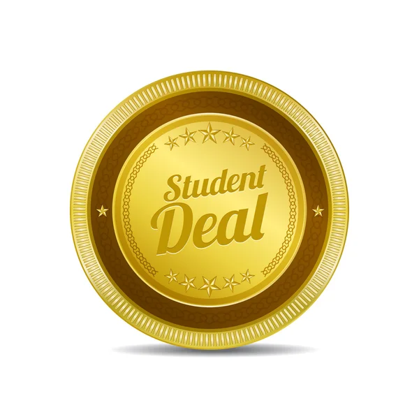 Student Deal Icon Button — Stock Vector