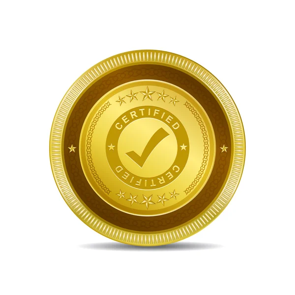 Certified Icon Button — Stock Vector