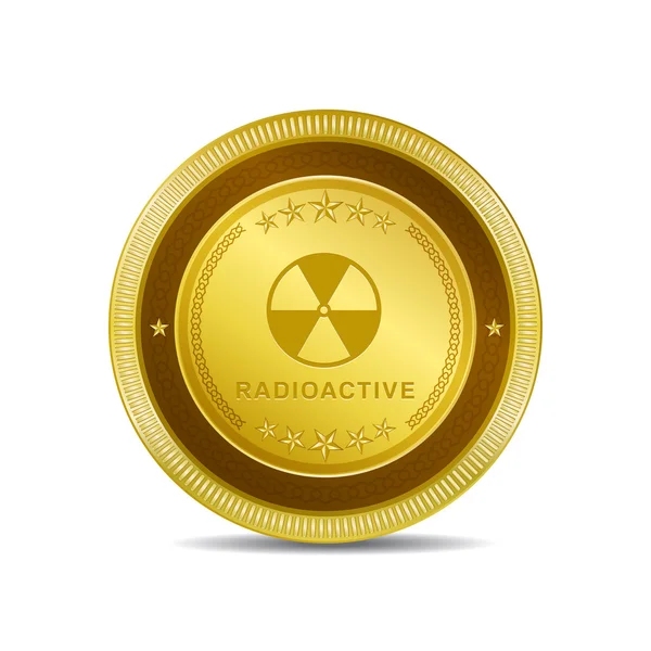 Botón de icono de signo radiactivo — Archivo Imágenes Vectoriales