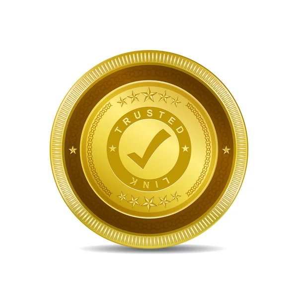 Trusted Link Icon Button — Stock Vector