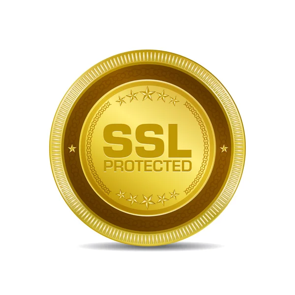 Защищенная кнопка значка SSL — стоковый вектор