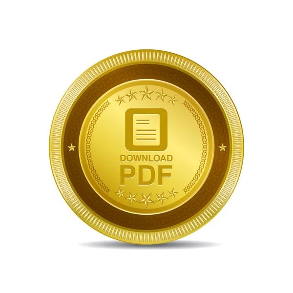 PDF Document Icon Button — Stock Vector