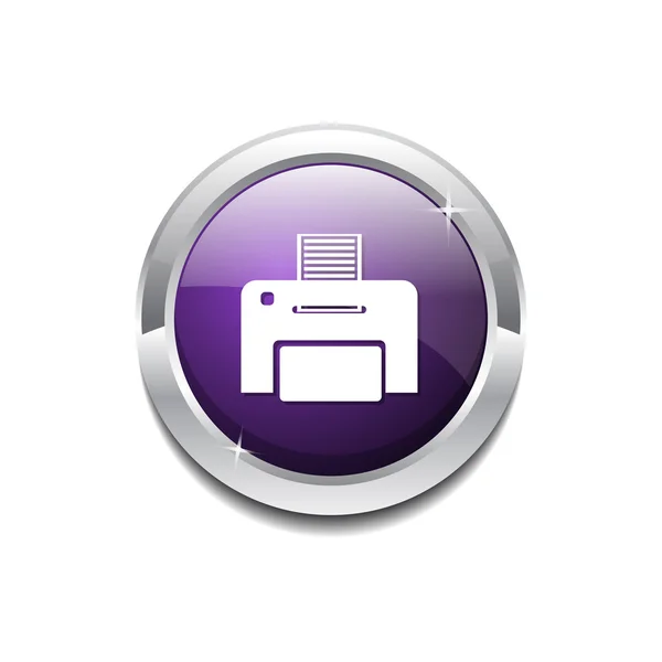 Impresora botón púrpura — Vector de stock