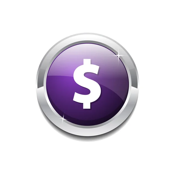 Dollar Currency Sign Button Icon — Stock Vector