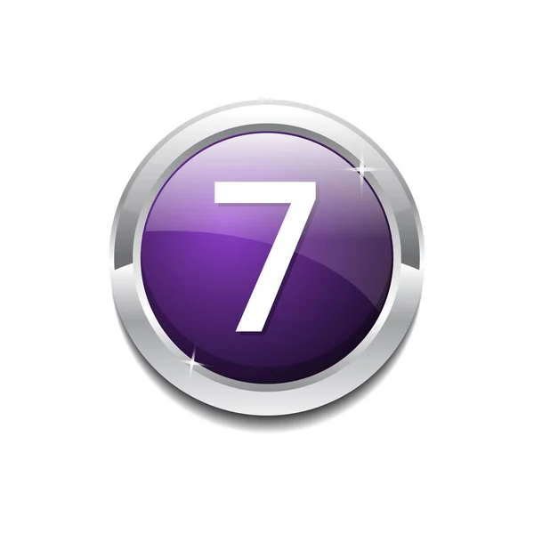 7 szám ikon gomb — Stock Vector