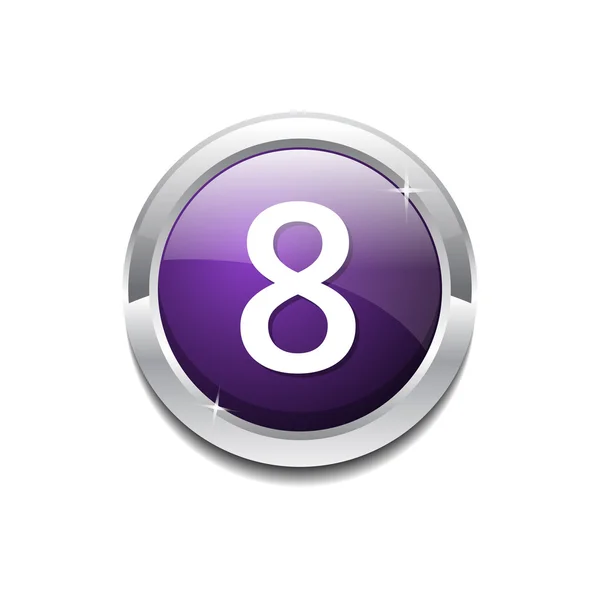 Bouton d'icône de numéro 8 — Image vectorielle