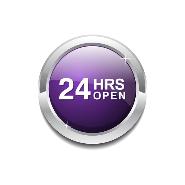 24 horas de servicio botón icono — Vector de stock