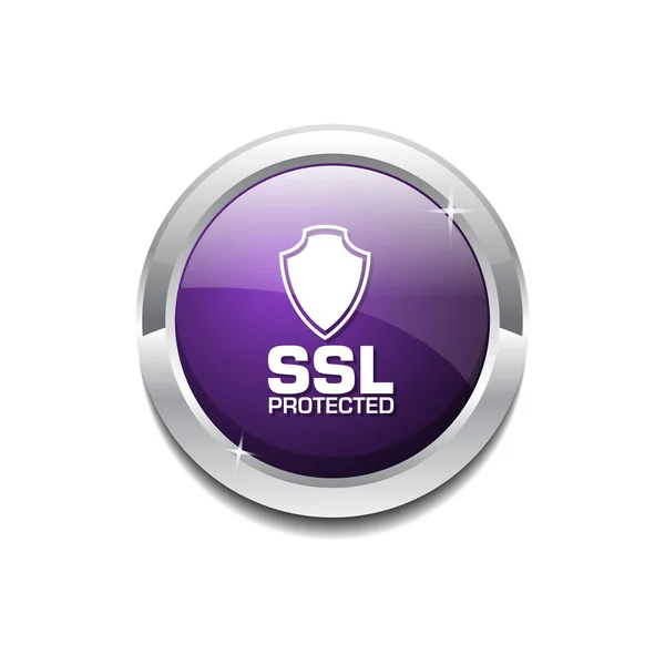 SSL Protected Icon Button — Stock Vector