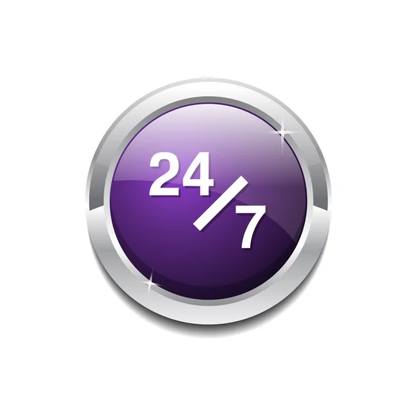 24 Hours Service Icon Button — Stock Vector