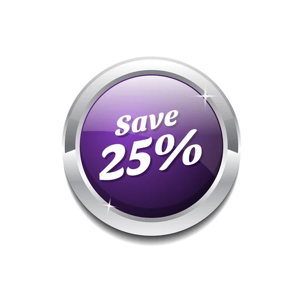 Кнопка Save 25 Percent — стоковый вектор