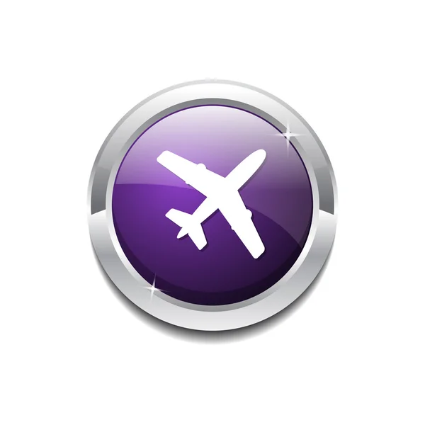 Airplane Sign Button Icon — Stock Vector