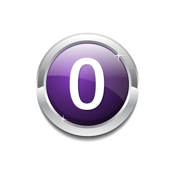 0 Number Icon Button — Stock Vector