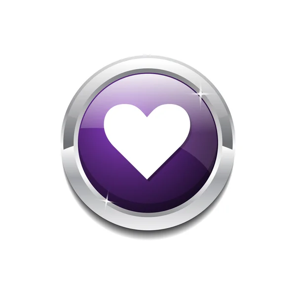 Ícone de botão circular do coração — Vetor de Stock