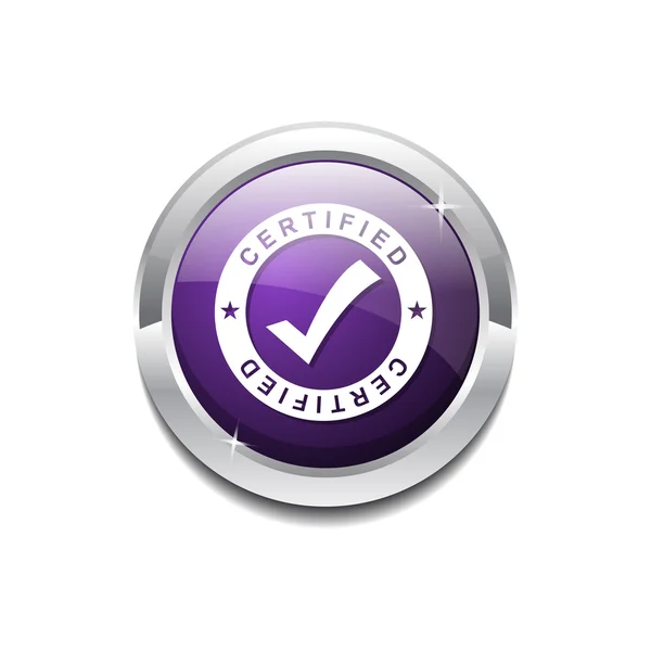 Certifierad ikonen knapp — Stock vektor