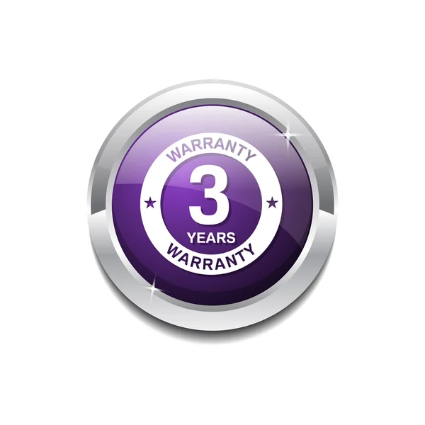 Botón icono de garantía de 3 años — Vector de stock