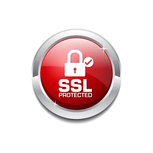 SSL Protected Icon Button — Stock Vector