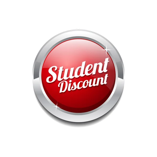 Student Discount Icon Button — Stock Vector