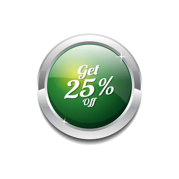 Get 25 Percent Icon Button — Stock Vector