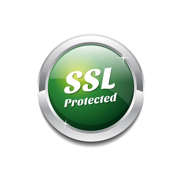 Botón de icono protegido SSL — Vector de stock