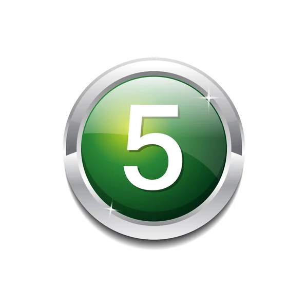5 чисел значок кнопки — стоковий вектор