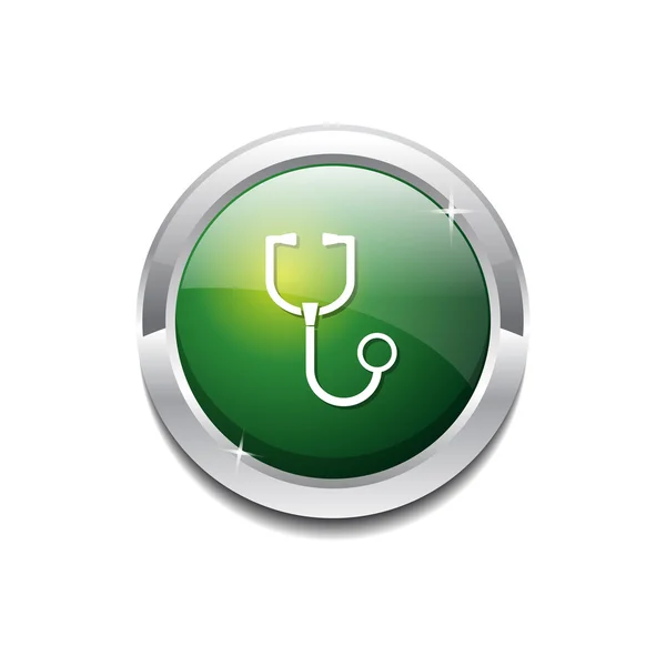 Stethoscope Icon Button — Stock Vector