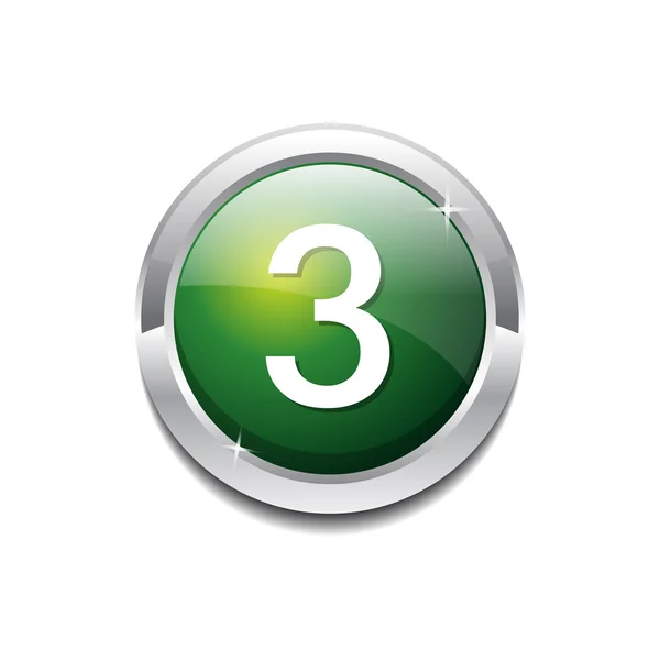 3 číslo ikony tlačítko — Stockový vektor