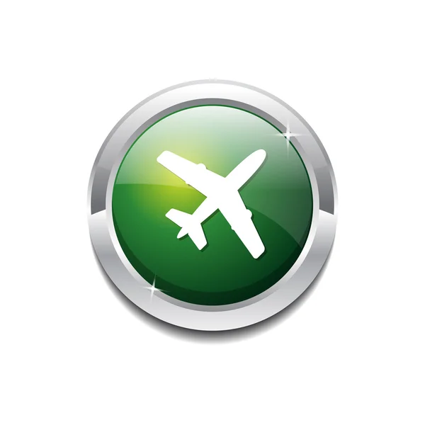 Airplane Button Icon — Stock Vector