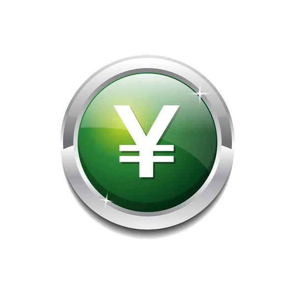 Yen Currency Sign Icon Button — Stock Vector