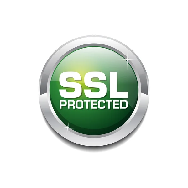 SSL Protected Icon Button — Stock Vector