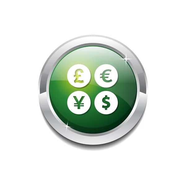 Currency Sign Icon Button — Stock Vector