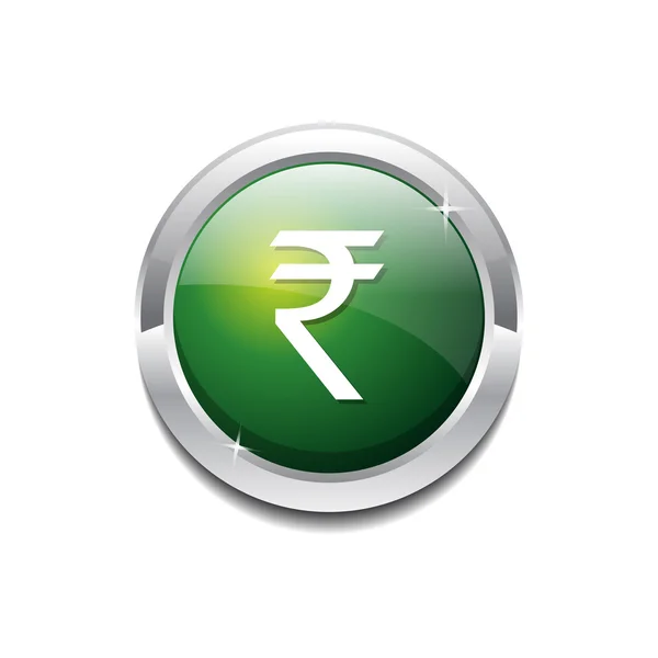 Rupee Currency Sign Icon Button — Stock Vector