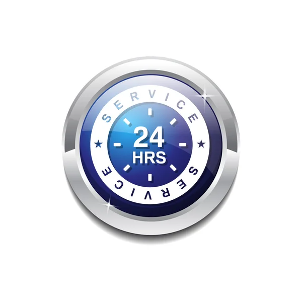 24 Hours Service Icon Button — Stock Vector