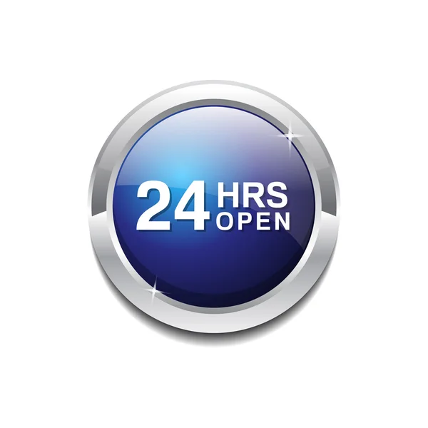 24 horas botón de icono abierto — Archivo Imágenes Vectoriales