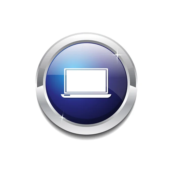 Botón icono del ordenador portátil — Vector de stock