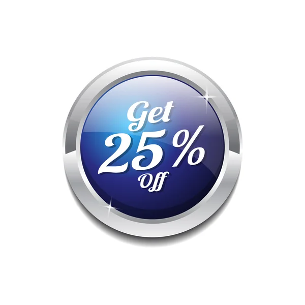 Obter 25 por cento Ícone botão — Vetor de Stock