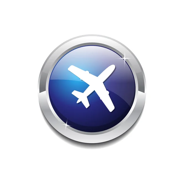 Ícone do botão de sinal do avião —  Vetores de Stock